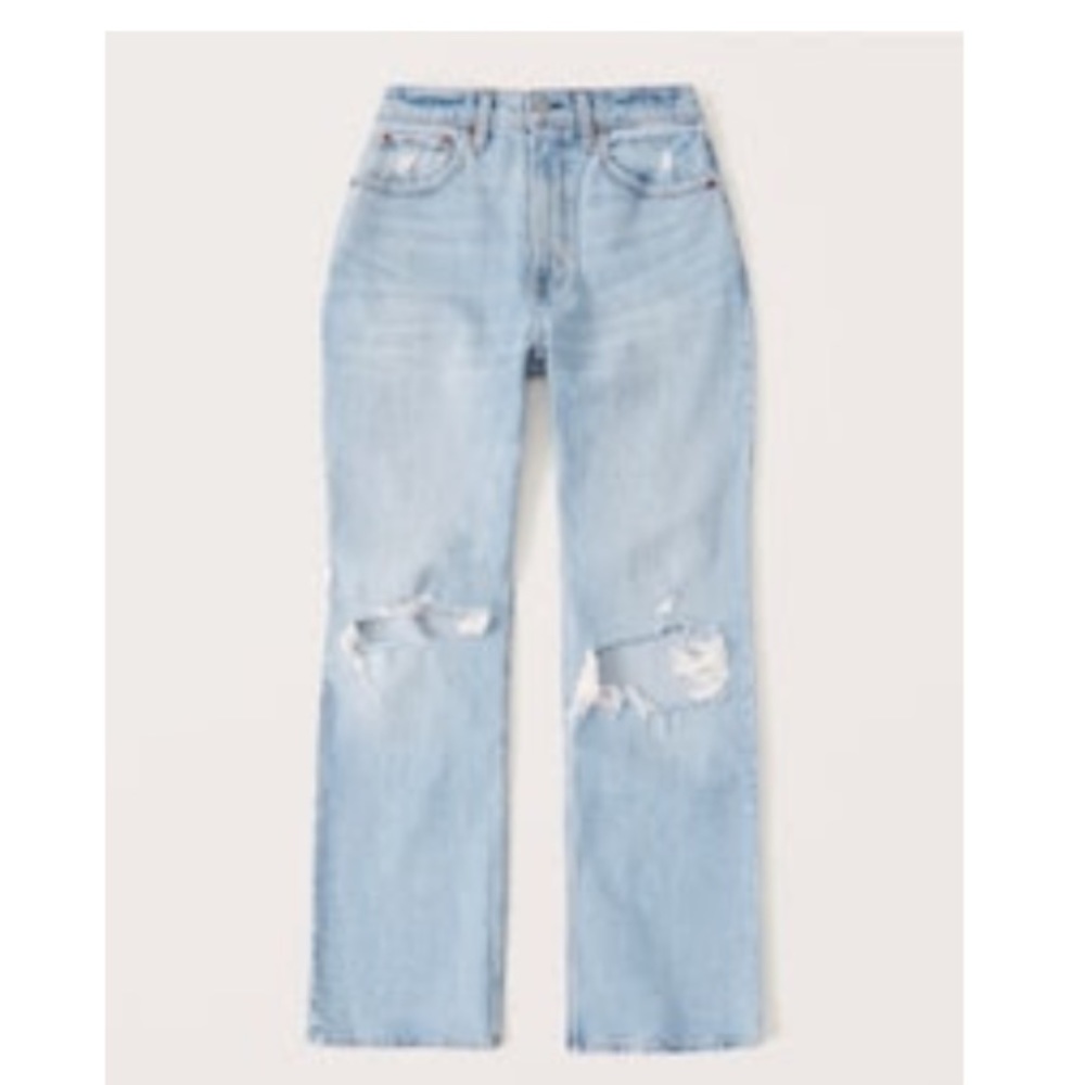 Abercrombie curve love ultra high rise ankle straight